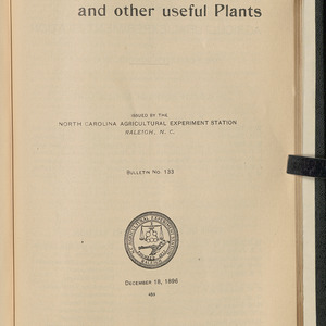 Some new forage, fiber and other useful plants (North Carolina Agricultural Experiment Station Bulletin No. 133)