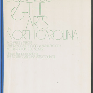 Business and the Arts in North Carolina, 1969 (Progress Report SOC 53)