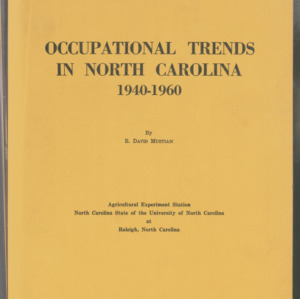 Occupational Trends in North Carolina 1940-1960, 1965 (Progress Report RS-47)