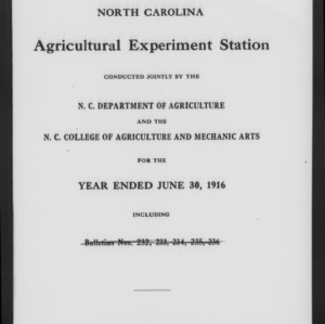 Thirty-Ninth Agricultural Experiment Station Annual Report Annual Report