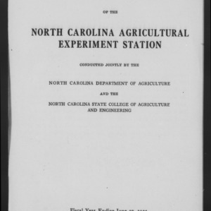 Forty-Fifth North Carolina Agricultural Experiment Station Annual Report