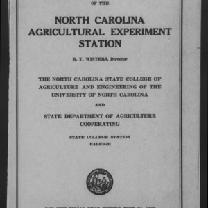 North Carolina Agricultural Experiment Station Annual Report Issue No 55