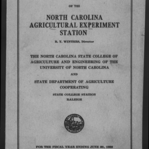 North Carolina Agricultural Experiment Station Annual Report Issue No 56