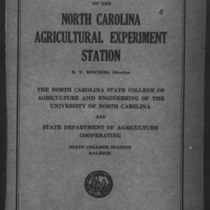 North Carolina Agricultural Experiment Station Annual Report Issue No 57