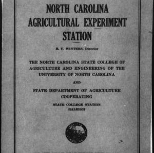 North Carolina Agricultural Experiment Station Annual Report Issue No 58