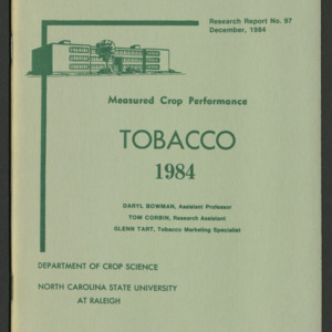 Measured Crop Performance: Tobacco 1984. Research Reports No. 97,  Dec, 1984