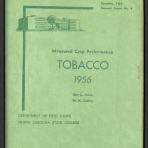 Measured Crop Performance: Tobacco 1956 (Research Report No. 4)