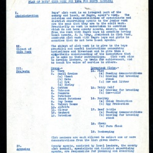 Plan of Boys' Club Work for 1924 for North Carolina