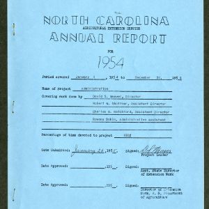 North Carolina Agricultural Extension Service Annual Report for 1954