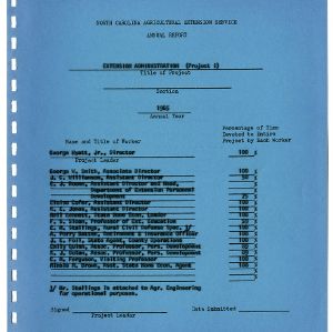 North Carolina Agricultural Extension Service Annual Report for 1965