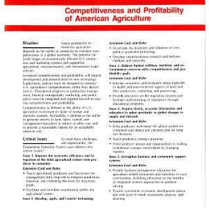 Competitiveness and Profitability of American Agriculture