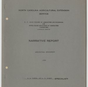 Annual Narrative Report of Division of Agricultural Engineering, 1926