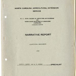 North Carolina Agricultural Extension Service Narrative Report, 1929