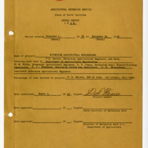 North Carolina Agricultural Extension Service Narrative Report for 1940