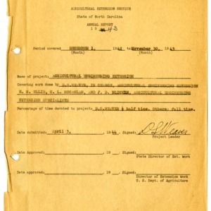 North Carolina Agricultural Extension Service Narrative Report for 1943