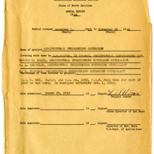 North Carolina Agricultural Extension Service Narrative Report for 1944