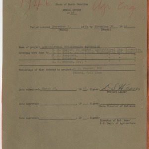 North Carolina Agricultural Extension Service Narrative Report for 1946