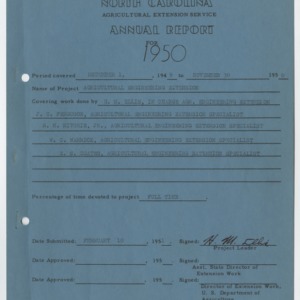 North Carolina Agricultural Extension Service Narrative Report for 1950