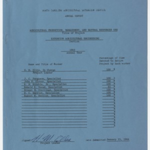 North Carolina Agricultural Extension Service Annual Report - Agricultural Production, Management, and Natural Resources Use 1963