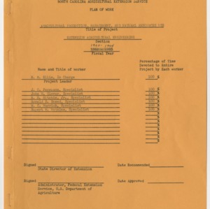 Agricultural Engineering Extension Plan of Work 1963-1964