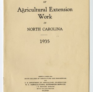 Annual Report of Agricultural Extension Work in North Carolina of the N.C. State College of Agriculture and Engineering and U.S. Department of Agriculture, Co-Operating 1935