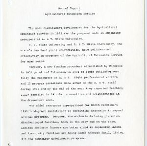 Agricultural Extension Service Annual Report 1972