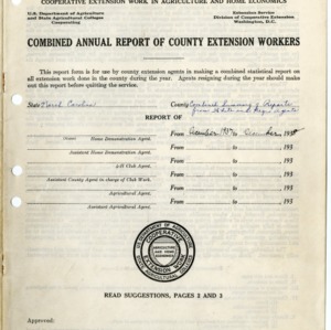 Combined Annual Report of County Extension Workers 1938