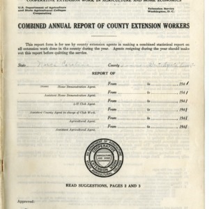 Combined Annual Report of County Extension Workers 1941