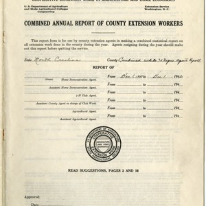 Combined Annual Report of County Extension Workers 1942