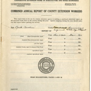 Combined Annual Report of County Extension Workers 1943