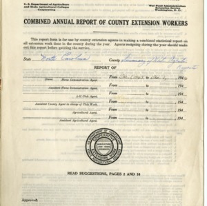 Combined Annual Report of County Extension Workers 1944