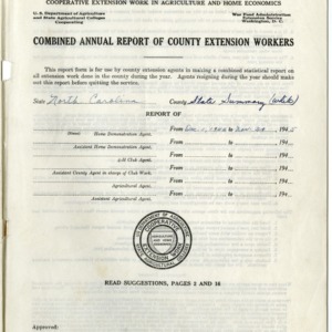 Combined Annual Report of County Extension Workers 1945