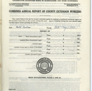 Combined Annual Report of County Extension Workers 1946