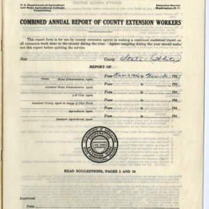Combined Annual Report of County Extension Workers 1947