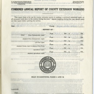Combined Annual Report of County Extension Workers 1948