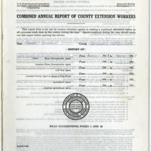 Combined Annual Report of County Extension Workers 1949 - Combined State Total