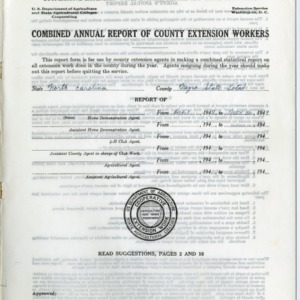 Combined Annual Report of County Extension Workers 1949 - African American State Total