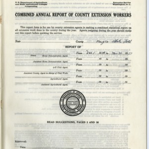 Combined Annual Report of County Extension Workers 1950 - African American State Total