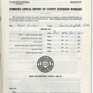 Combined Annual Report of County Extension Workers 1951 - Combined State Total