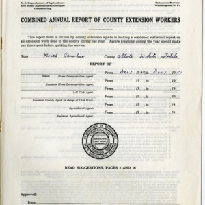 Combined Annual Report of County Extension Workers 1951 - White State Total