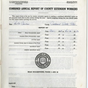Combined Annual Report of County Extension Workers 1952 - Combined State Total
