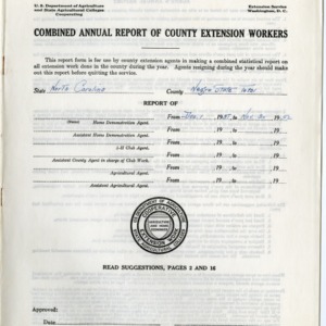 Combined Annual Report of County Extension Workers 1952 - African American State Total