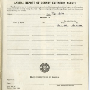 Combined Annual Report of County Extension Workers 1953 - White State Total