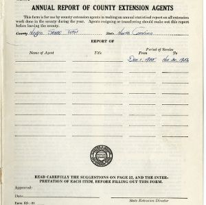 Annual Report of County Extension Agents, African American State Total, North Carolina, 1956