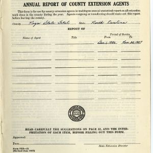 Annual Report of County Extension Agents, African American State Total, North Carolina, 1957