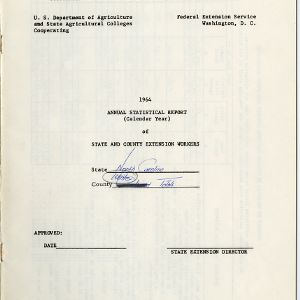 Cooperative Extension Annual Statistical Report 1964 - White State Total