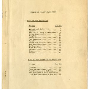 Outline of Project Plans, 1942