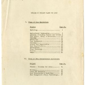 Outline of Project Plans, 1943