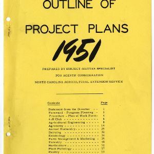 Outline of Project Plans, 1951