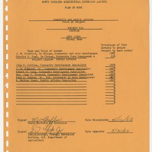 North Carolina Agriculture Extension Service -- Plan of Work Community and Public Affairs Project VII 1963-1964